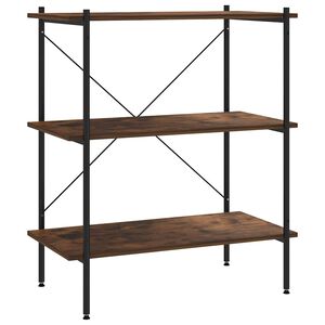 vidaXL Hyllenhet med 3 hyllplan svart och naturf&auml;rg 80x40x92 cm
