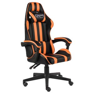vidaXL Gamingstol svart och orange konstl&auml;der
