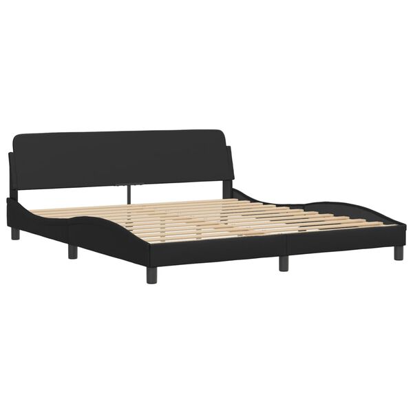 vidaXL Bed "Viana" with Mattress Black 180x200 cm Faux Leather