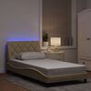 vidaXL Bed Frame with LED without Mattress Cream 100x200 cm Fabric
