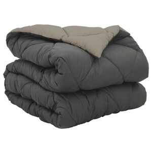 vidaXL Full &Aring;rs-Duvet Ljusgr&aring; och antracit 135 x 200 cm Mikrofiber