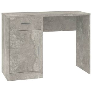 vidaXL Skrivbord l&aring;dor & sk&aring;p betonggr&aring; 100x40x73cm konstruerat tr&auml;