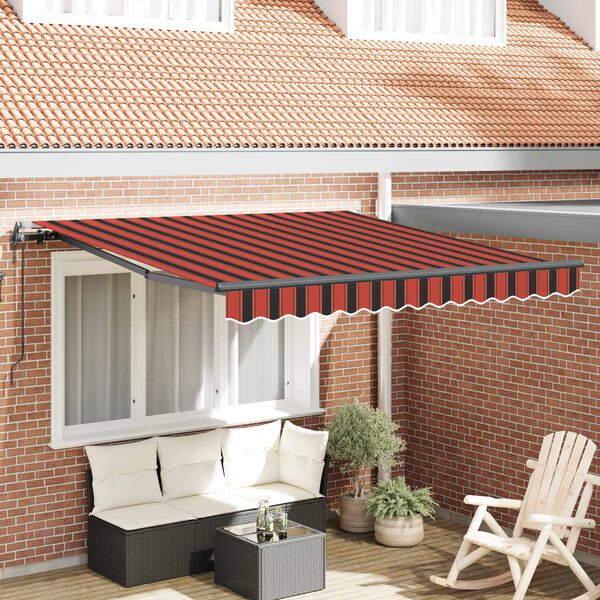 vidaXL Utf&auml;llbar markis orange och brun 300 x 250 cm Duk och Aluminium