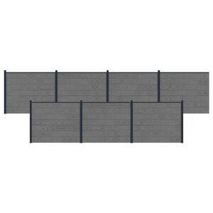 vidaXL St&auml;ngselpanel 7 pcs WPC och aluminium Gr&aring;