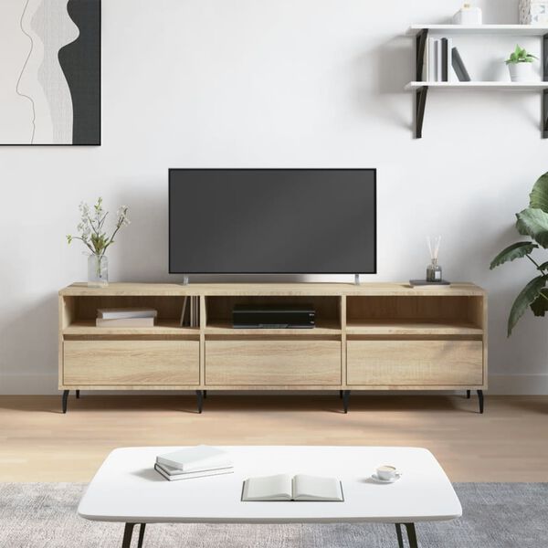 vidaXL Tv-b&auml;nk sonoma-ek 150x30x44,5 cm konstruerat tr&auml;