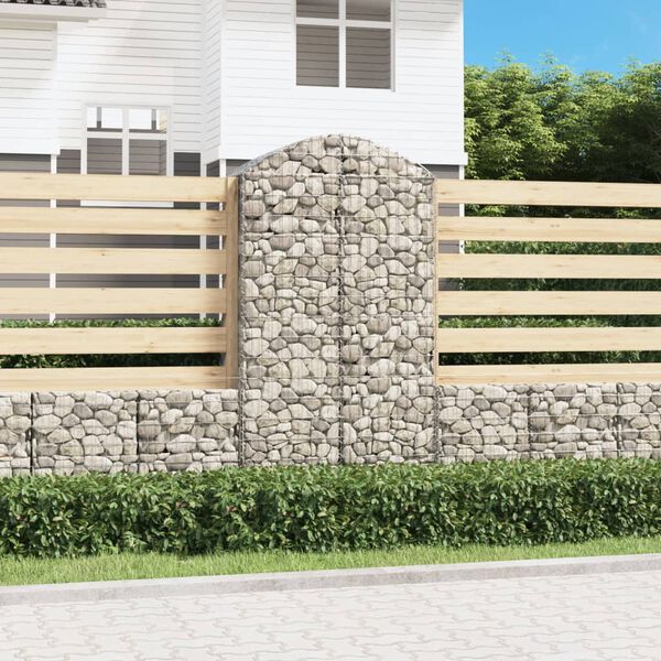 vidaXL Gabion b&aring;gformad 100x50x180/200 cm galvaniserat j&auml;rn