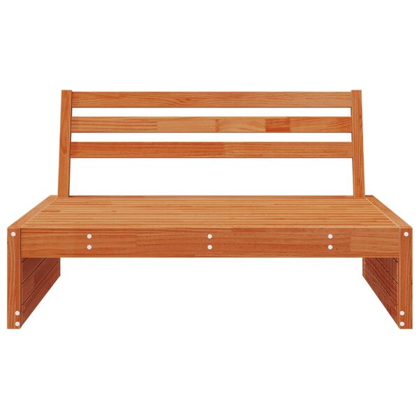 vidaXL Tr&auml;dg&aring;rd Mittensoffa Massiv furu VaxBrun 120 x 95 x 69 cm