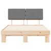 vidaXL Sängram med Klädd Huvudgavel Ljusgrå 140 x 200 cm Massiv furu