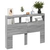 vidaXL Sänggavel med LED grå sonoma 140x17x102 cm