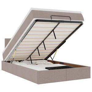 vidaXL Ottoman s&auml;ngram med madrass taupe 120x200 cm tyg