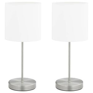 vidaXL Bordslampor 2 st touch-knapp vit E14