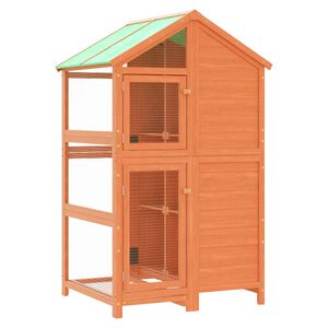 vidaXL F&aring;gelhus brun 97x81x152 massiv furu