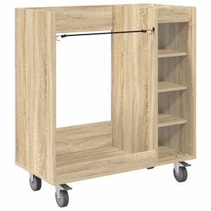 vidaXL Golf Sk&aring;p med hjul Enf&auml;rgad Sonoma-ek 90 x 45 x 98 cm