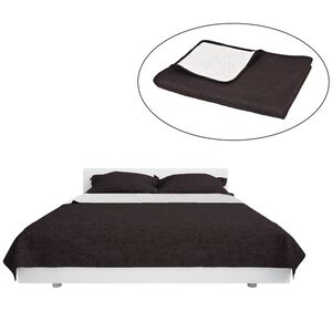 vidaXL &Ouml;verkast dubbelsidigt 170x210 cm gr&auml;ddvit och brun