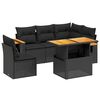 vidaXL Loungegrupp med dynor 6 delar svart konstrotting