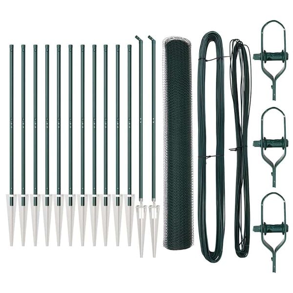 vidaXL St&auml;ngselstolpe Gr&ouml;n 25 x 1 m (13 mm n&auml;t) St&aring;l