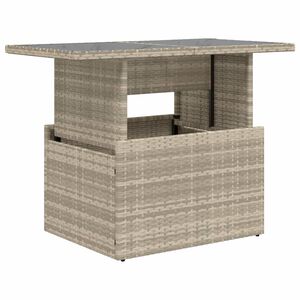 vidaXL Tr&auml;dg&aring;rdsbord med glasskiva ljusgr&aring; 100x55x73 cm konstrotting