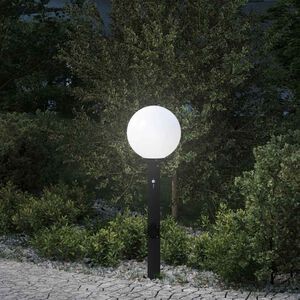 vidaXL Pollare med sensor och uttag 80 cm svart IP44