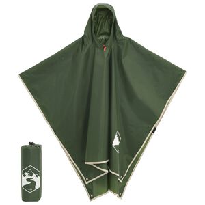 vidaXL Regnponcho med huva 2-i-1 gr&ouml;n 223x145 cm