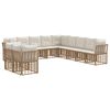 vidaXL Utomhussoffset 11-sits Naturlig Polyester