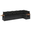 vidaXL Loungegrupp med dynor 6 delar svart konstrotting
