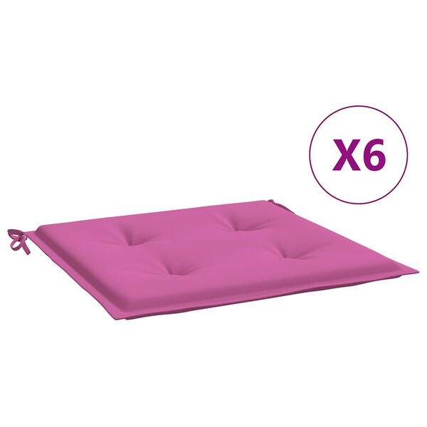 vidaXL Stolsdynor 6 st rosa 40x40x4 cm tyg