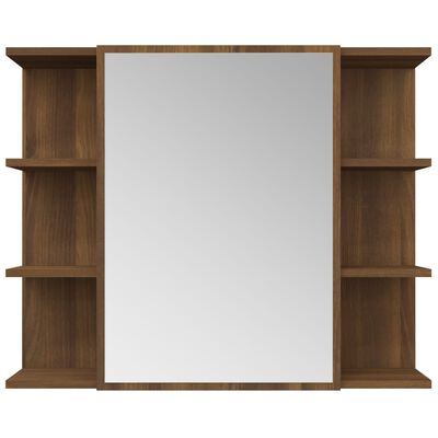 vidaXL Spegelskåp för badrum Brun ek 80x20,5x64 cm konstruerat trä
