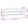 vidaXL Vinställ 109,5x30x42 cm massiv furu
