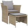 vidaXL Tr&auml;dg&aring;rdsf&aring;t&ouml;lj med fotpall beige konstrotting