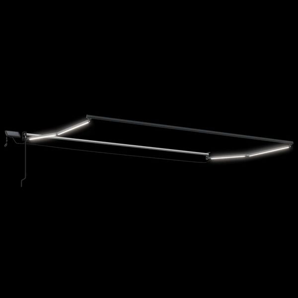 vidaXL Manuell utdragbar markis med LED-lampor Vit 4 x 2 m