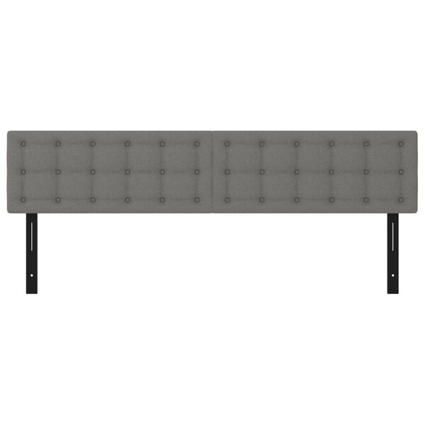 vidaXL Huvudgavlar 2 st m&ouml;rkgr&aring; 90x5x78/88 cm tyg