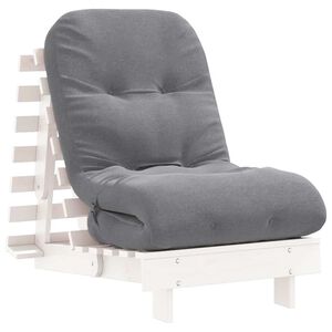 vidaXL Futonb&auml;ddsoffa med madrass vit 60x206x11 cm massiv furu