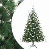 vidaXL Konstgjord julgran med julkulor 150 cm 150 LED-lampor Varmvit