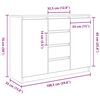 vidaXL Skänk med lådor betonggrå 100,5x35x76 cm konstruerat trä