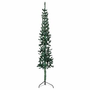 vidaXL Smal halv plastgran med stativ gr&ouml;n 240 cm