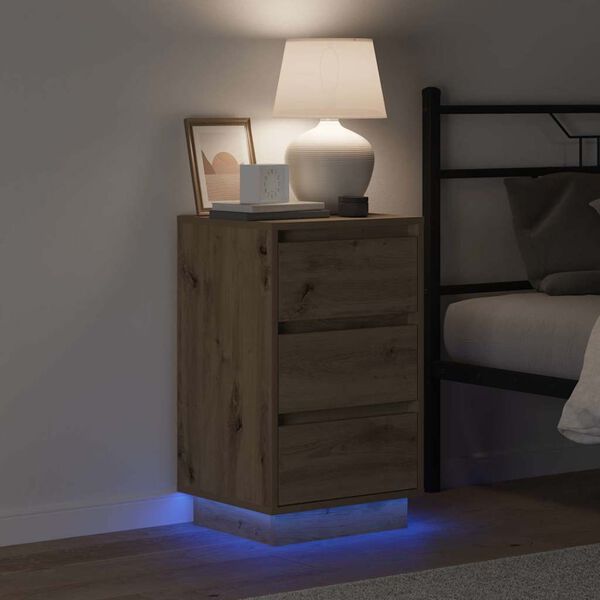 vidaXL Nattduksbord Artisan Ek 39 x 34,5 x 65 cm Konstruerat trä