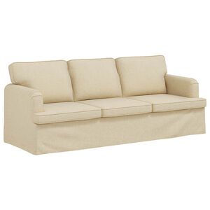 vidaXL Soffa Kr&auml;m 201 x 80 x 85 cm tyg
