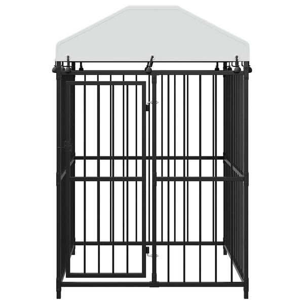 vidaXL Hundgård för utomhusbruk med tak 120x120x150 cm