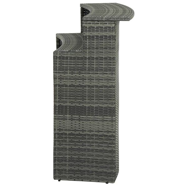 vidaXL Barbord för trädgård grå 120x55x110 cm konstrotting