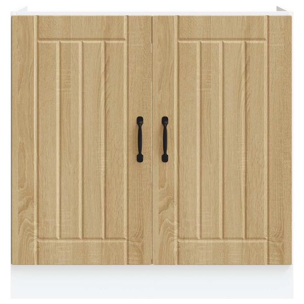 vidaXL Basskåp med diskbänk Lucca sonoma-ek konstruerat trä