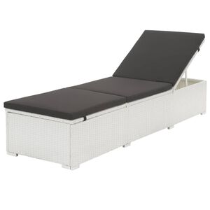 vidaXL Sols&auml;ng med svart dyna konstrotting vit