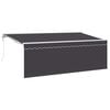 vidaXL Utdragbar markis Antracit 350 x 200 cm Polyester och aluminium