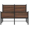vidaXL Sängram utan madrass metall brun ek 120x190 cm