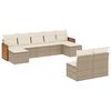 vidaXL Soffgrupp f&ouml;r tr&auml;dg&aring;rden med dynor 9 delar beige konstrotting
