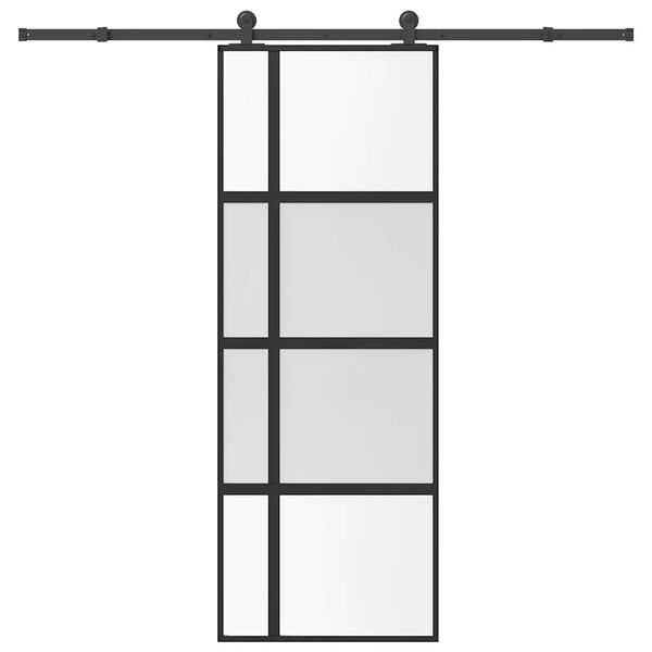 vidaXL Skjutd&ouml;rr med beslagset h&auml;rdat glas och aluminium 76x205 cm