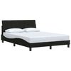 vidaXL Bed Frame without Mattress "Hanko" Black 140x190 cm Fabric