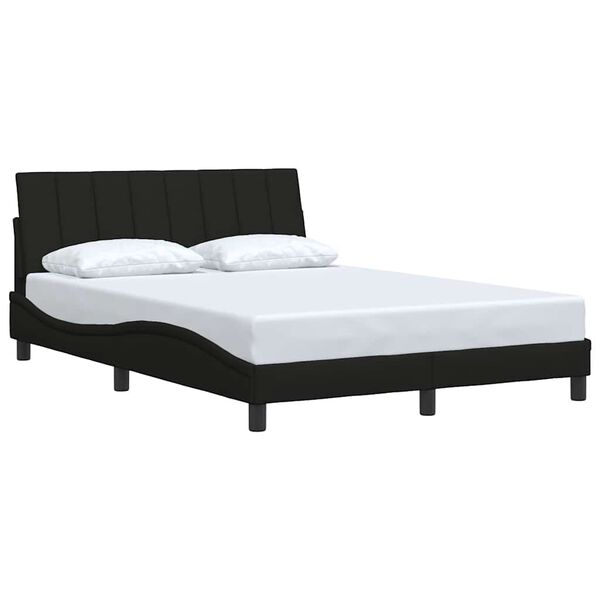 vidaXL Bed Frame without Mattress "Hanko" Black 140x190 cm Fabric