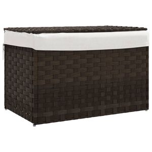 vidaXL Tv&auml;ttkorg med lock m&ouml;rkbrun 55,5x35x34 cm konstrotting