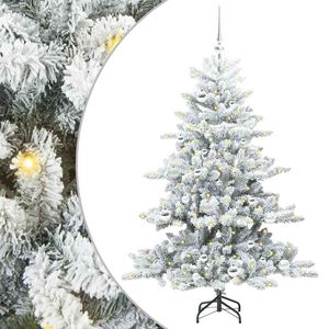 vidaXL Plast Hingad Julgran med 150 LED-lampor Vit 150 cm PVC och st&aring;l