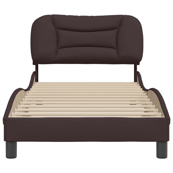 vidaXL Bed Frame without Mattress "Hvar" Dark Brown 90x200 cm Fabric